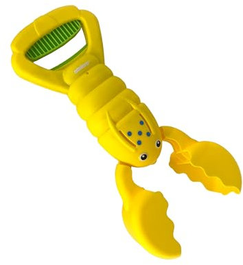 alldoro 60178 Sandgreifer Hummer gelb, Robustes eco Sandspielzeug für Kinder, Sandkasten-Krabbe, leicht & einhändig bedienbar, 34 cm