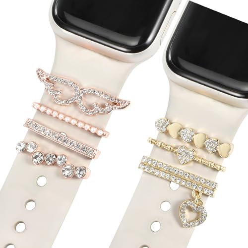 MWOOT Charm Cinturino Compatibile con Apple Watch Series 10 9 8 7 6 5 4 3 2 1 (Senza Cinturino),Charm Cristalli
