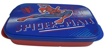 Tupperware to Go Lunchbox Clevere Pause 590ml mit Trennwand Eco+ Schule Brotdose mit Abteilung Spiderman (blau)