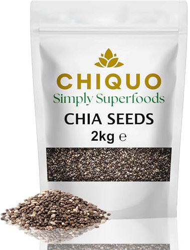 Chiquo Chia Seeds 2kg - High Nutritional Value & Packed with Protein | Perfect for Smoothies, Salads & Keto Recipes | Boost Every Meal