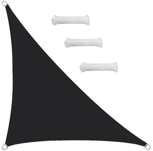 Vela de Sombra Impermeable Toldo Impermeable para Exterior Toldo de Protección Solar para Exteriores Jardín Patio Terraza,con Cuerdas de 6x6x8m Negro