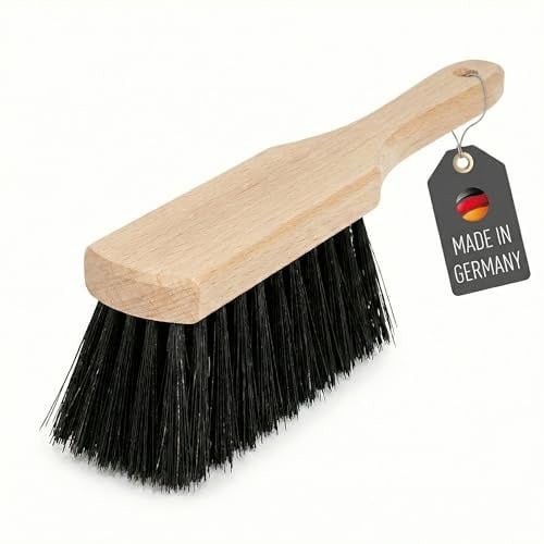 Lantelme Holz Handfeger 30 cm mit Kunststoffborsten | Kehrbesen mit robusten Kunsthaar Borsten | Besen Ideal für Ecken Kanten für Zimmer Werkstatt Haushalt Auto | Handbesen Langlebig und präzise