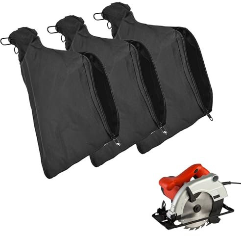 3 Pcs Evolution Mitre Saw Dust Bag, Sander Dust Bag with Zipper, for Belt Sander Parts Miter Saw Accessories, Easy Carry and Store, Black