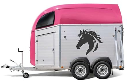 Aufkleber Pferdekopf Hannelore Sticker Pferd personalisiert für Pferdeanhänger Wohnmobil PKW Car Anhänger in vielen Farben und Größen Wunschtext - DIE WERBESCHEUNE