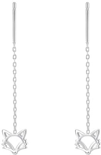 999 reines Silber Fuchs Ohrringe (Platin)