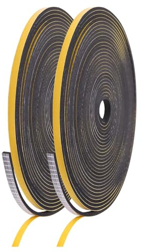 20 m Dichtungsband Selbstklebend, 6 mm X 3 mm Moosgummi Selbstklebend, Vielseitig Einsetzbar, Feuerfest, Isoliert, Winddicht, Regen- Und Geräuschdämmend (Schwarz)