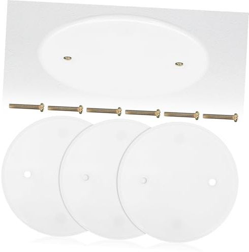 PartyKindom 4pcs Round Ceiling Hole Covers Flat Circular Blanking Plates Electrical Box Caps for Ceiling Hole Concealment Home Interior Decorative Use