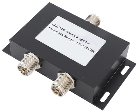 Segrehy VHF AIS Antennen Power Splitter 2-Wege, 136-174 MHz 100W, Aluminiumlegierung Wasserdicht mit 50 Ohm Impedanz, für Marineanwendungen, Schiffe, Boote, für Seefahrt, Navigation​