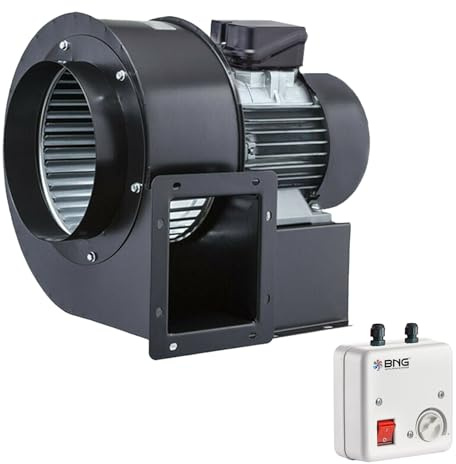 BVN VENTILATION SYSTEMS & ELECTRICAL MOTORS OBR 200 TURBO Zentrifugal Radialventilator Radialgebläse Radial Zentrifugalventilator Radiallüfter Ventilator Gebläse mit 5A REGLER/Drehzahlregler