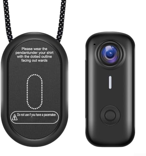 ARMYJY 2K tragbare magnetische Action-Kamera, kompakte WLAN-Daumen-Größe, freihändige Körperkamera mit 30 fps Video, Typ-C-Aufladung, 650 mAh für Reisen, Arbeit, Haustier-Vlogging, Schwarz