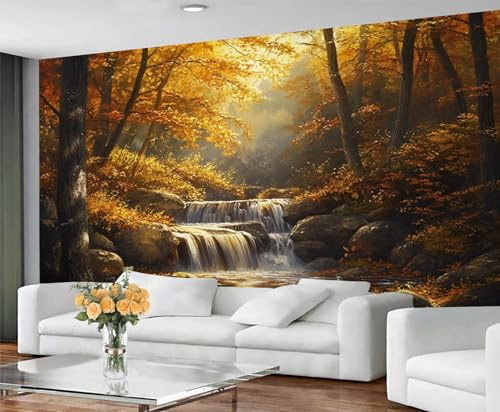 GIVLWF Papier peint et papier peint d'automne, papier peint pour chambre à coucher, papier peint de forêt d'automne pour salon, décoration d'intérieur – Non adhésif