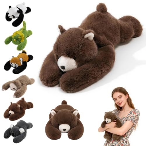 Braunbär Gewichtetes Plüschtier Kuscheltier, kuscheliges Stofftier für Komfort und Entspannung, weiches Plüschkissen für Erwachsene, Umarmungsgefährte zur Angstlinderung und Schlafunterstützung （30cm）