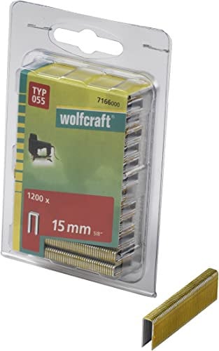 wolfcraft Schmalrückenklammern, Typ 055 I 7166000 I Ideal zum Befestigen von Stoffen, Textilien und dünnen Holzleisten