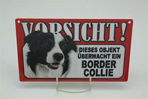 BORDER COLLIE - Tierwarnschild - VORSICHT Tier Warnschild 20x12 cm Hund Hunde Schild 8