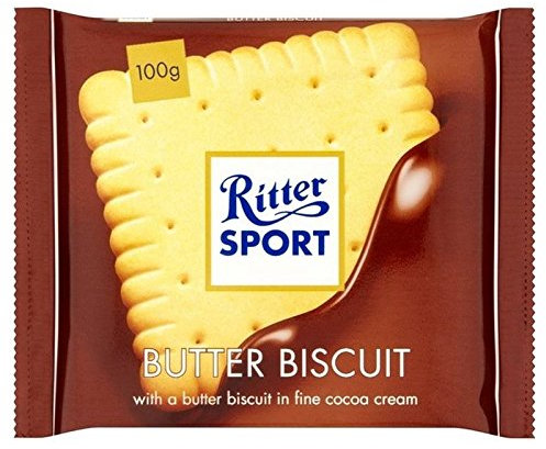 Ritter Sport Butterkeks Vollmilch-Schokolade 100G - Packung mit 6