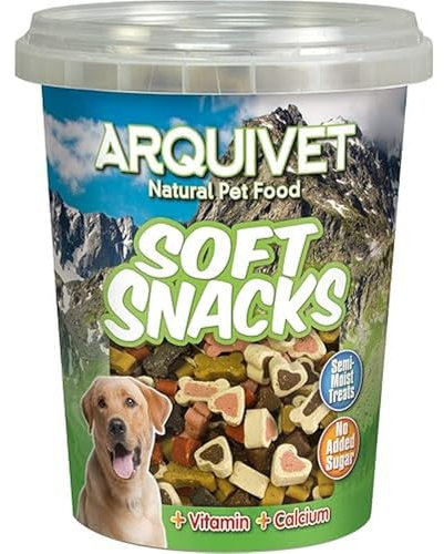 ARQUIVET Soft Snacks para Perro Huesitos y Corazones Mix 300 gr para Perro - Snacks, golosinas, chuches, premios y recompensas caninas - Alimento para complementar su Dieta