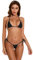 Oneheekini Bikini 2 pièces avec micro soutien-gorge à dos nu sexy et string, charmant, pour femmes, noir, Taille Unique