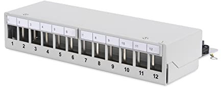 DIGITUS Professional , Modular Desktop Patch Panel, 12-Port, geschirmt, Grau