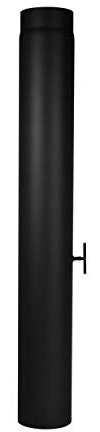 LANZZAS Rauchrohr 1000 mm mit Drosselklappe - im Durchmesser Ø 130 mm - Farbe: schwarz - Ofenrohr Verlängerungsrohr