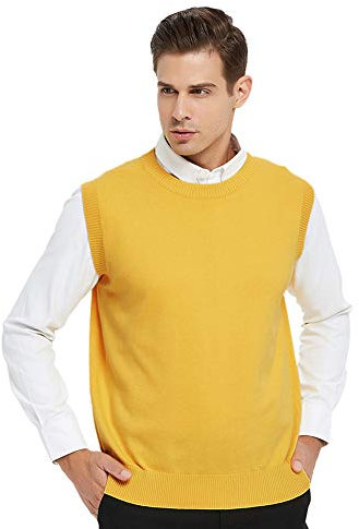 TopTie Herren West Ärmellose Pullunder Strickweste Slim Fit Einfarbig Wollweste für Männer