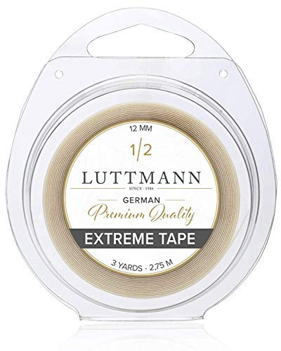 LUTTMANN® Extreme Tape - Premium Quality extreme Hold Klebeband Kleberolle Lacefront transparent für Haarsysteme, Haarteile, Perücken, Toupets & Extensions - in verschiedenen Größen (12 mm x 2,75 m)