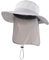 Decentron Mens Sun Hat with Flap Summer Neck Cover Foldable Fishing Cap Wide Brim Sun Protection Hat Light Gray