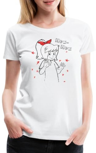 Spreadshirt Bibi Blocksberg Hex Hex Hexspruch Zauberspruch Frauen Premium T-Shirt, 3XL, Weiß