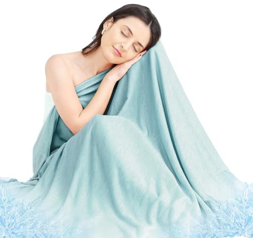Elegear Kühldecke 150 x 200cm, Japanische Arc-Chill 3.0 Q-Max>0,5 Kühlfasern 2in1 Selbstkühlende Sommerdecke doppelseitige, absorbiert Körperwärme, kühlende Decke für Menschen Dünne Wohndecke Grün