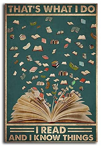AXCISXK Love Book Poster, That's What I Do I Read and I Know Things Wandbild auf Leinwand, 30 x 45 cm