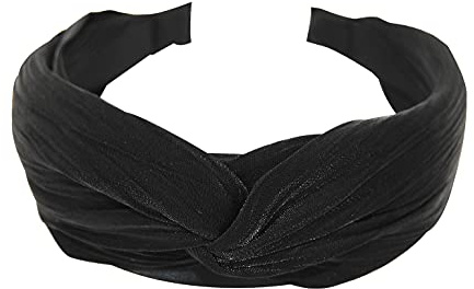 axy Haarreif mit raffinierten Knoten und leichtem Glanz - Wunderschön Stirnband Haarschmuck Haarreifen HRD2 (Schwarz)
