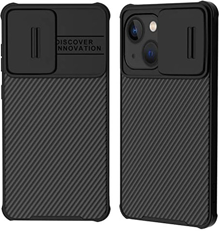 XTCASE Hülle für iPhone 13/14, Kameraschutz Handyhülle für iPhone 13 / iPhone 14 6.1 - Kamera Schutz mit Schieber, Premium Hybrid PC + TPU rutschfest Stoßfest Kratzfest - Schwarz