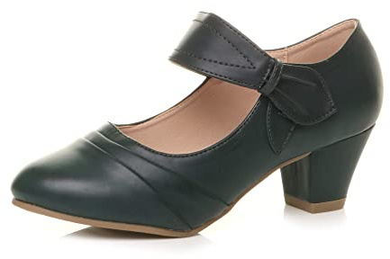 AJVANI mid Heel Mary Jane Strap Smart Work Comfort Court Shoes Size 4 37
