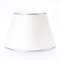 ORION LIGHTSTYLE Lampenschirm Stoffschirm Leuchtenaufsatz für E27 Lampen, weiß mit Silberkante, rund, 32cm Chintz