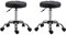 HOMCOM 2er-Set Rollhocker höhenverstellbar, Drehhocker 48-63 cm, Arbeitshocker 360° drehbar, Bürohocker für Büro, Salon, Massage, Spa, Schwarz
