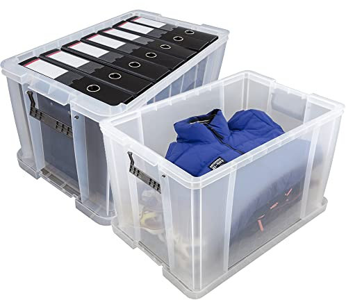 STAR SUPPLIES STRONG Storage Boxes, 10L, 15L, 36L Snap Closure, Stackable, Living Room, Bedroom, Kitchen Reinforced Clear Box (10 Litre, 3 Containers (Including Lids))