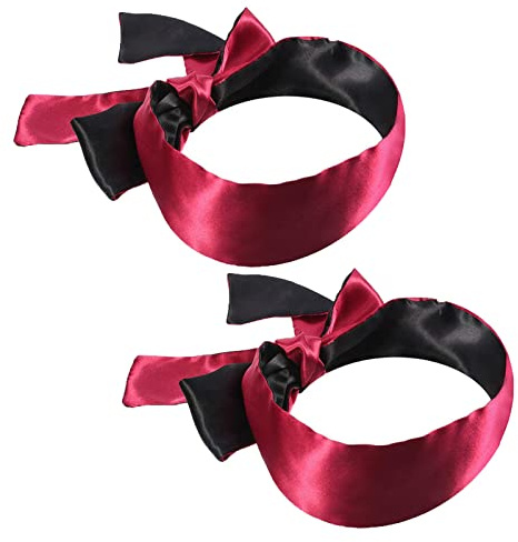 Lot de 2 Masque de Sommeil Satin Bandeau Yeux, Cache Yeux en Satin, Masques de Couchage Doux pour Dormir, Avion, Voyage