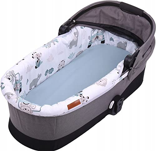 BABY MAM Carrycot Liner/Cover for Pram – Double-Sided Reversible Insert, On Safari & Sage
