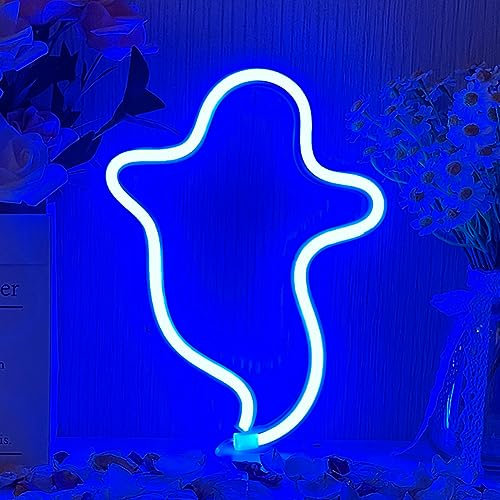 Geister Neonlicht LED Neon Licht Halloween Dekoration Geeignet Neon Signs für Schlafzimmer,Weihnachtsbar,Party