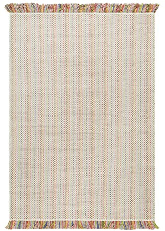 Wecon Home Bunter Kurzflor Esprit Kelim Teppich für Kinderzimmer, Wohnzimmer und Schlafzimmer - Kids DURRIE (130 x 190 cm, Multicolor)