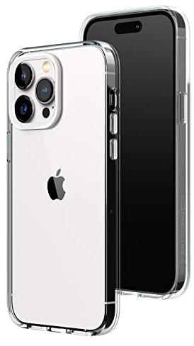 RhinoShield Crystal Clear Case kompatibel mit [iPhone 13 Pro Max] | Fortschrittliche Vergilbungsresistenz, Hohe Transparenz, Personalisierbare und Transparente Schutzhülle - Weiß Kamera-Ring