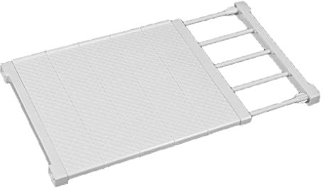 JONASHER Erweiterbare Schrankregal-Trennwände, verstellbare Schrank-Aufbewahrungsregal, Kleiderschrank-Organizer, Spannstangen-Trenner, 34 cm Breite für Schlafzimmer, Badezimmer, Küche, Büro, Weiß