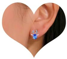 Inilbran Boho Saphir Blau Edelstein Ohrringe Blau Strass Hirsch Ohrringe Saphir Kristall Hirsch Ohrstecker Vintage Rentiergeweih Weihnachten Ohrring Schmuck Für Frauen Und Mädchen Weihnachtsgeschenke