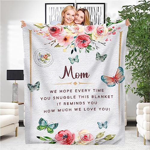 Überwurfdecke für Mütter von Tochter an meine Mutter, Happy Birthday Geschenke, ultraweiche Decken für Couch, leichte Reisedecke für Frauen, 127 x 152,4 cm