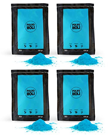 POLVO HOLI – Babyparty-Paket, 4 Beutel à 100 g – verrät das Geschlecht des Babys. (Blau)