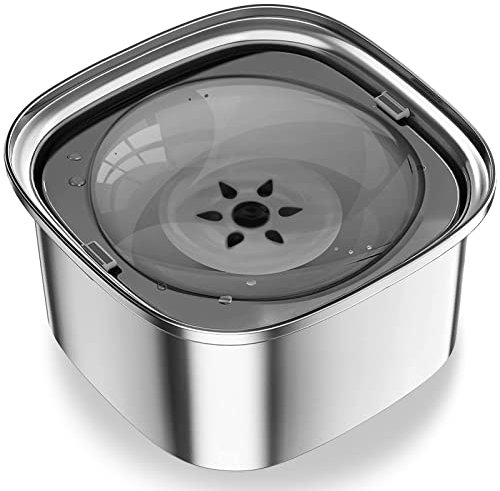 Gamelle Eau Chien Anti eclaboussure, 3L gamelle Chien,Antidérapant, en Acier Inoxydable 304,pour Moyenne Grands Chiens