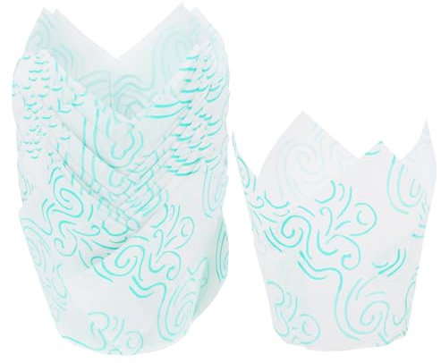 RORPOIR 50stücke Tulpenform-cupcake-förmchen Aus Hochwertigem Backpapier Fettundurchlässig Backofenfest Für Cupcake-einlagen Becher Und Präsentationen Partys Geburtstagen Und Hochzeiten