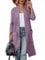 Maavoki Cardigan da Donna, a Maniche Lunghe, Aperto sul Davanti con Tasca, Casual, Lungo, Tinta Unita, Viola., L