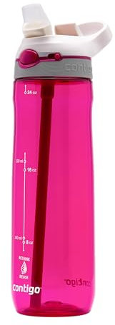 Contigo Ashland Autospout Botella Agua con Pajita abatible, 720 ml popote, Unisex-Adult, Sangria