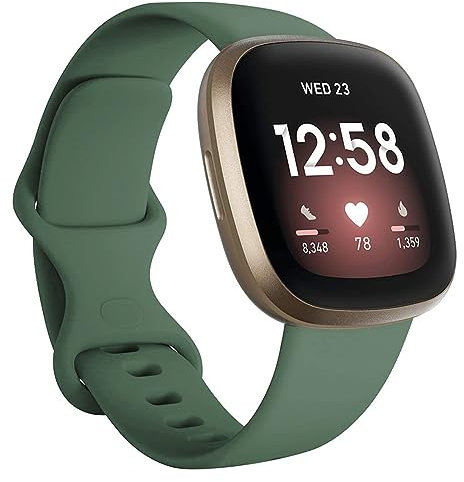 Damen Armbänder Kompatibel mit Fitbit Versa 3/Versa 4/Sense/Sense 2 Armband, Weiches Silikon Uhrenarmband Sports Watch Ersatzarmband (Grün, Einheitsgröße)