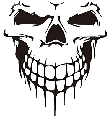 Peowuieu Adesivo per auto con teschio e scheletro, grande adesivo (nero)